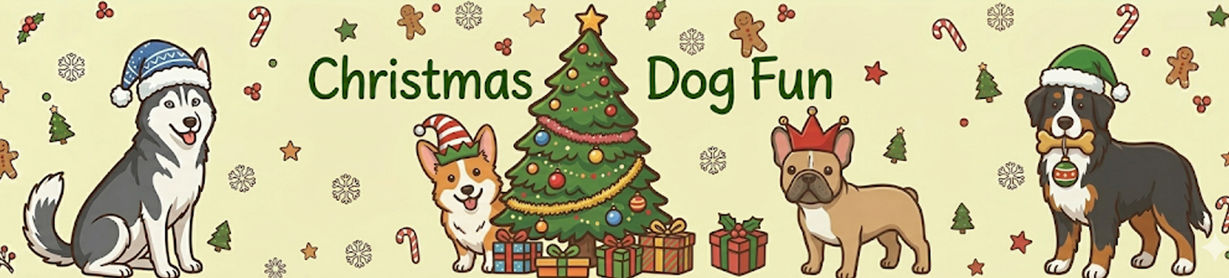 Merry Christmas from four dogs celebrating!