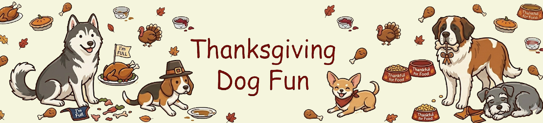 Five dogs feeling full after Thanksgiving dinner!