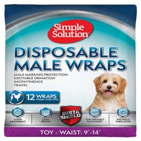 Simple Solution Disposable Male Wraps White X-Small 12 pk Absorbent Training Diaper Pack Product