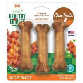 Nylabone Healthy Edibles Longer Lasting Bacon Regular 3 pk Wholesome Crunchy Baked Long Lasting Chew