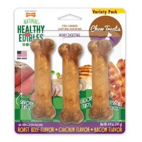 Nylabone Healthy Edibles Longer Lasting Variety Pack Regular 3 pk Wholesome Crunchy Baked Chew Pack