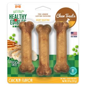 Nylabone Healthy Edibles Longer Lasting Chicken Regular 3 pk Wholesome Crunchy Baked Long Lasting