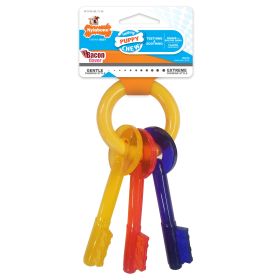 Nylabone Puppy Teething Keys Small Textured Flexible Plastic Relief Gentle Gum Chew Toy Multicolored