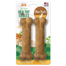 Nylabone Healthy Edibles Longer Lasting Chicken Wolf 2 pk Wholesome Crunchy Baked Long Lasting Chew