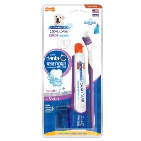 Nylabone Advanced Oral Care Senior Dog Dental Kit Small Dog Dental Hygiene Maintenance Kit