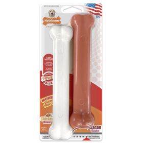 Nylabone Power Chew Bacon Chicken Durable Dog Chew Toy Pack Chicken Bacon 1ea Large/Giant 2 ct