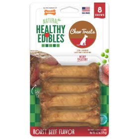 Nylabone Healthy Edibles Longer Lasting Roast Beef Petite 8 ct Wholesome Crunchy Baked Long Lasting
