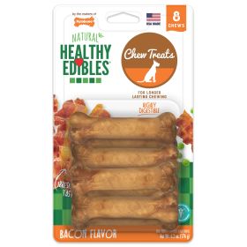 Nylabone Healthy Edibles Longer Lasting Bacon Petite Highly Digestible Natural Long Lasting Chew Snacks