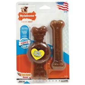 Nylabone Puppy Twin Pack Wolf Gentle Teething Chewing Toy Pack Product