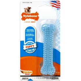Nylabone Puppy Chew Teething Soft Bone Chicken Petite Blue Gentle Flexible Teething Toy Product