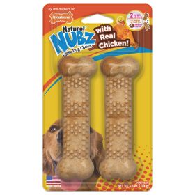 Nylabone Edibles Natural NUBZ Dog Chews Chicken Medium 2 pk Wholesome Crunchy Baked Dental