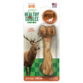 Nylabone Healthy Edibles Wild Venison Bone Large Wholesome Crunchy Baked Long Lasting Chew