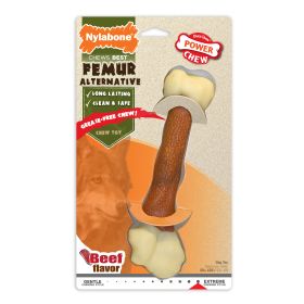 Nylabone Dura Chew Power Chew Femur Alternative Dog Chew Toy Beef Large Durable Chewing Toy