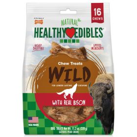 Nylabone Healthy Edibles Wild Bison Value Bag Small Highly Digestible Natural Long Lasting Chew Snacks Bulk