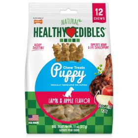 Nylabone Healthy Edibles Puppy Pals Pouch Gentle Teething Natural Digestible Snacks Training Treats 12ct