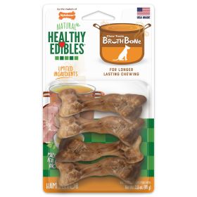 Nylabone Healthy Edibles Broth Bone Dog Treats Small/Regular 4 ct Wholesome Crunchy Baked Snack Pack