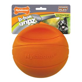 Nylabone Power Play B-Ball Gripz Large Durable Rubber Active Fetch Toy Outdoor Exercise Sports Shape Play
