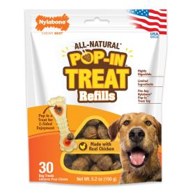 Nylabone AllNatural PopIn Dog Treat Refills Chicken 1ea All Sizes 30 ct Wholesome Baked Training Snack