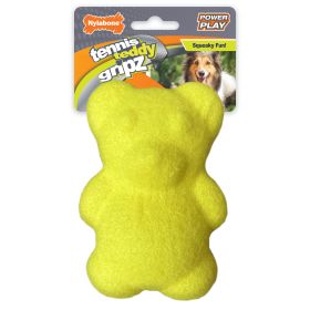 Nylabone Power Play Tennis Teddy Gripz Bear Dog Toy Medium Non-Abrasive Tennis Ball Fetch Toy