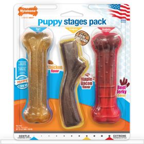 Nylabone Puppy Chew Stages Triple Chew Dog Toy Pack Medium 3 ct Gentle Teething Chew Pack