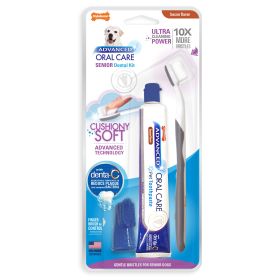 Nylabone Advanced Oral Care Senior Dog Dental Kit with Soft-Bristle Toothbrush Dental Hygiene Kit