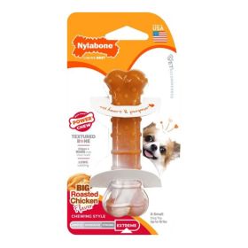 Nylabone Power Chew Textured Bone Orange Swirl Chicken X-Small Durable Long Lasting Chewing Toy