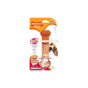 Nylabone Power Chew Textured Bone Orange Swirl Chicken Medium Durable Long Lasting Chewing Toy
