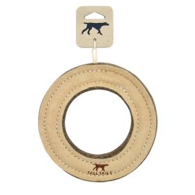 Tall Tails Dog Ring Natural Leather 7 Inches Durable Reinforced Leather Interactive Tug Toy Product