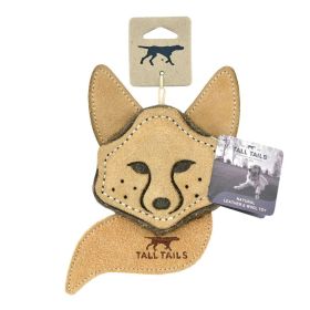 Tall Tails Dog Scrappy Critter Leather Fox 4 Inches Durable Reinforced Leather Minimal Mess Squeaker Toy