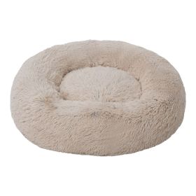 Tall Tails Dog Cuddle Bed Khaki 23 Inches Plush Comfortable Round Sleep Sanctuary Bolster Nesting Bed