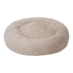 Tall Tails Dog Cuddle Bed Khaki 36 Inches Plush Comfortable Round Sleep Sanctuary Bolster Nesting Bed