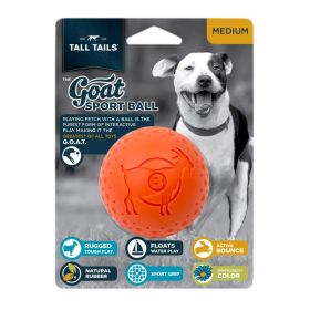 Tall Tails Dog Goat Ball Orange 3 Inches Durable Textured Rubber Fetch Chew Toy Product