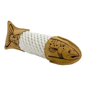 Tall Tails Dog Leather Trout Natural Real Hide Aquatic Animal Chew Toy Sustainable Durable Fetch Play