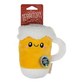 Territory Dog Plush Squeaker Beer 6.5 in Soft Plush Squeaker Novelty Toy Product