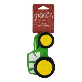Territory Dog Latex Squeaker Tractor Green 5.8 Inch Flexible Squeaker Fetch Play Toy Product