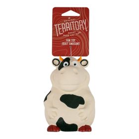 Territory Dog Latex Squeaker Cow 5.8 Inch Flexible Squeaker Fetch Play Toy Product
