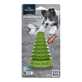 Tall Tails Dog Natural Rubber Evergreen 4in. Durable Textured Teething Chew Toy Forest Holiday Shape Play