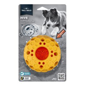 Tall Tails Natural Rubber Bee Hive 5 Inch Durable Eco-Friendly Textured Chew Toy Forest Insect Shape Play