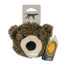 Tall Tails Dog 2 In 1 Grizzly Head 4 Inch Soft Plush Squeaker Novelty Toy Product