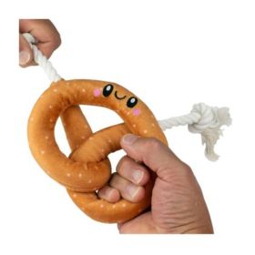 Territory Dog Plush Pretzel 7 Inch Soft Plush Squeaker Novelty Toy Product