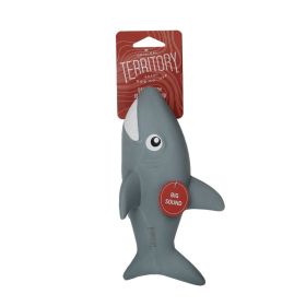 Territory Dog Latex Squeaker Shark 8.8 Inch Soft Flexible Rubber Aquatic Animal Toy Loud Squeaker Play