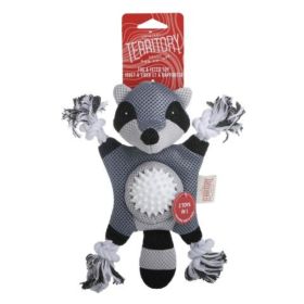 Territory Dog Toy 2 In 1 Raccoon 10 Inch Soft Plush Squeaker Novelty Toy Product