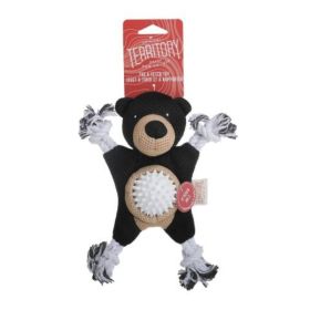 Territory Dog Toy 2 In 1 Black Bear 9 Inch Soft Plush Squeaker Novelty Toy Product