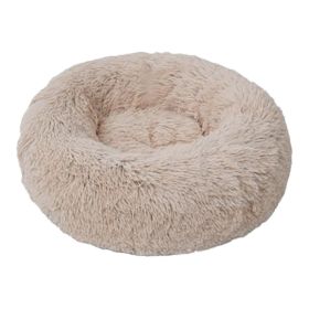 Tall Tails Dog Cuddle Bed Khaki 17 Inches Plush Comfortable Round Sleep Sanctuary Bolster Nesting Bed