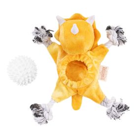 Territory Dog 2-in-1 Triceratop Dinosaur Convertible Puzzle Squeaker Plush Play