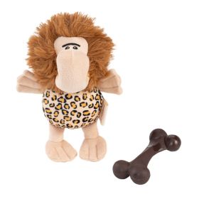 Territory Dog 2-in-1 Caveman Toy Prehistoric Hide Seek Puzzle Squeaker Durable Fun