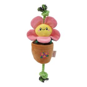 Territory Dog Treat Tug Flower Pink Floral Interactive Dispenser Durable Bright Outdoor