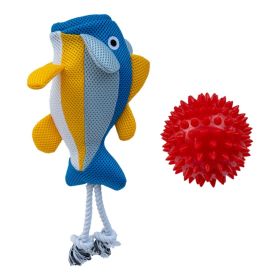 Territory Dog 2-in-1 Yellow Fish Convertible Puzzle Squeaker Plush Interactive Play