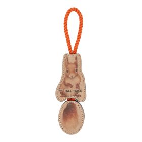 Tall Tails Dog Natural Leather Jointed Squirrel Tug Eco-Friendly Real Hide Woodland Fetch