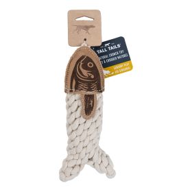 Tall Tails Dog Natural Leather & Rope Crunch Fish 5 in Durable Reinforced Leather Chew Toy Product